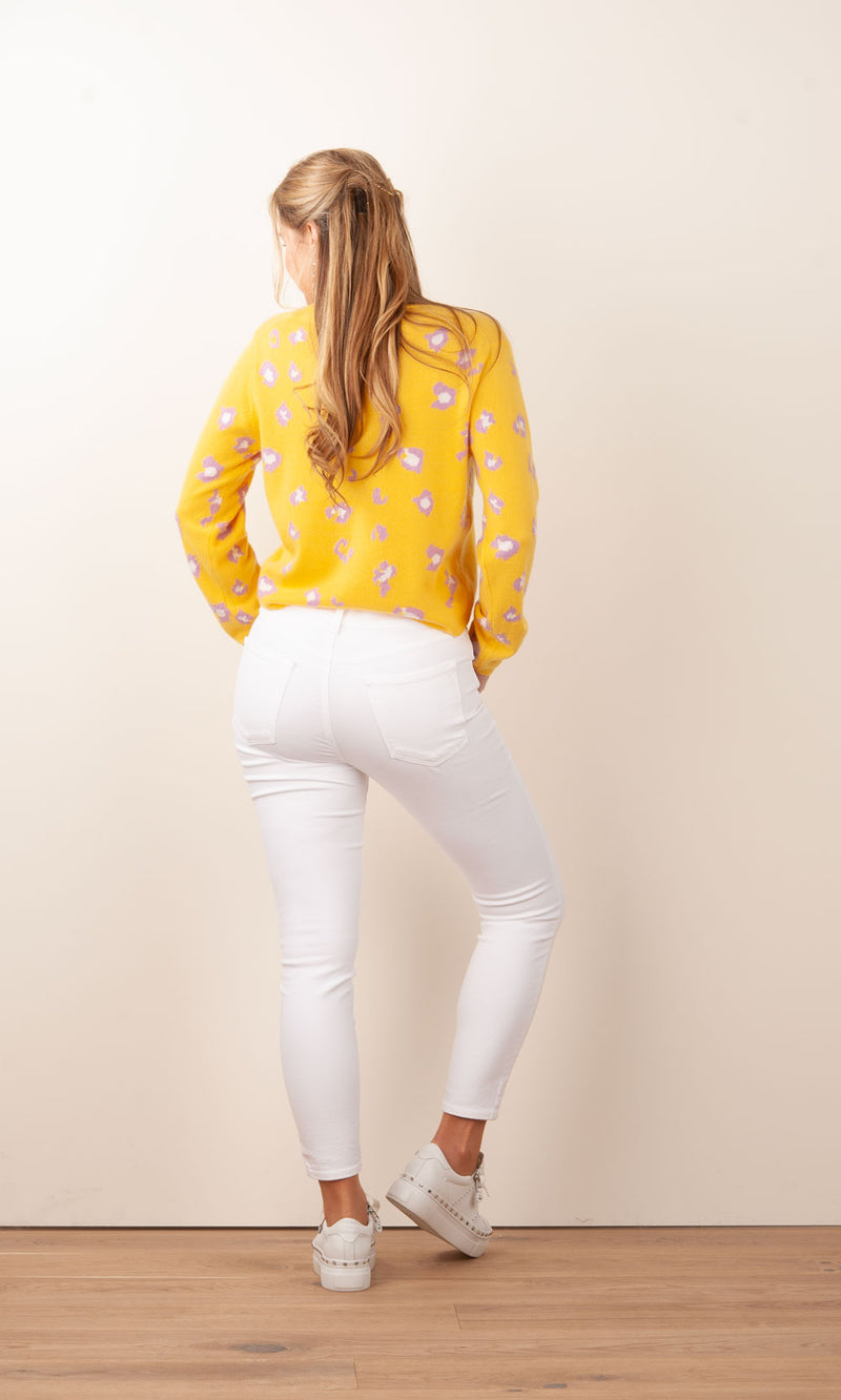 Kaschmir Pullover „Leo“ Gelb | Multicolor