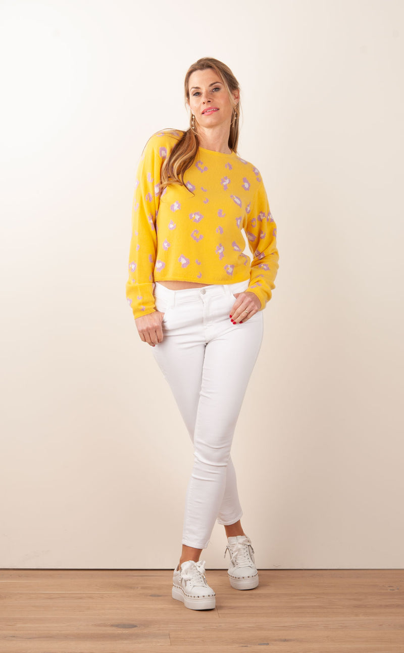 Kaschmir Pullover „Leo“ Gelb | Multicolor