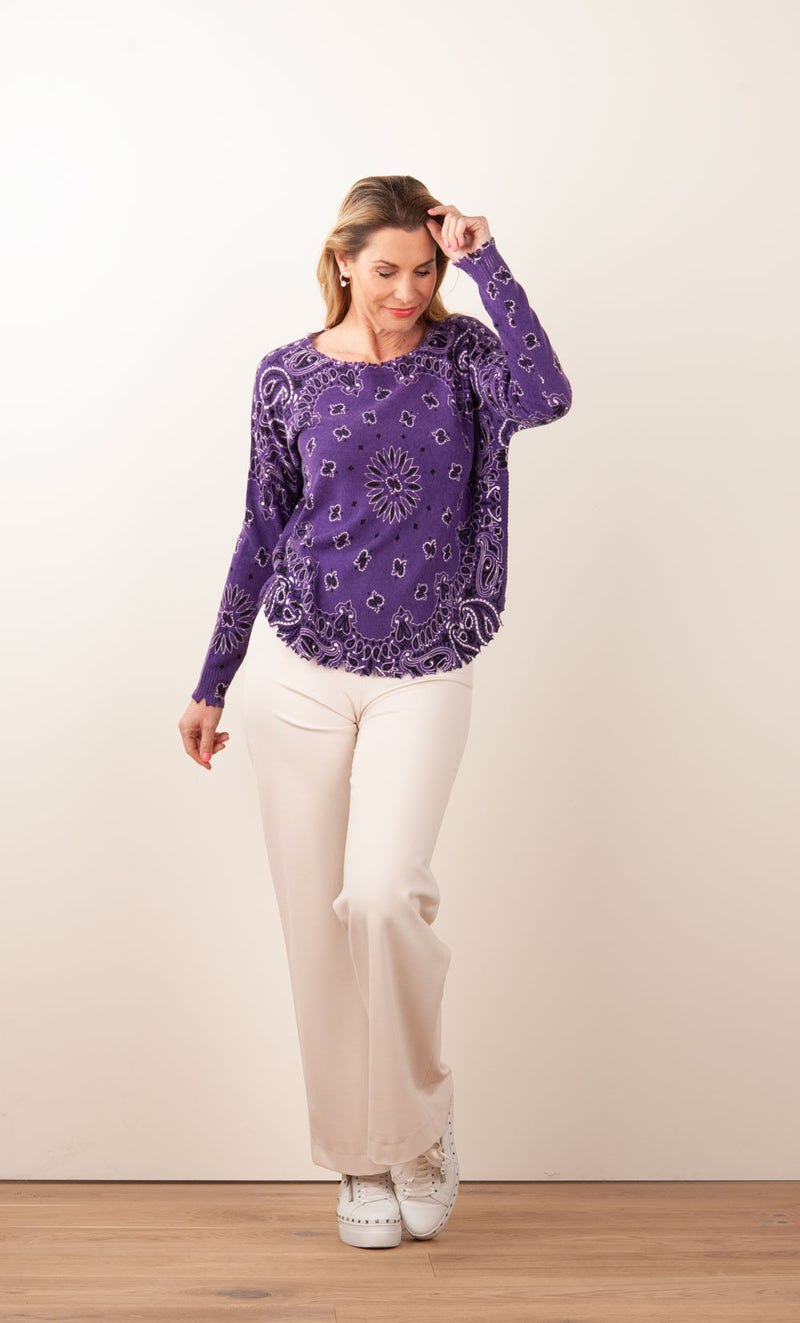 Kaschmir Pullover Lila | Multicolor