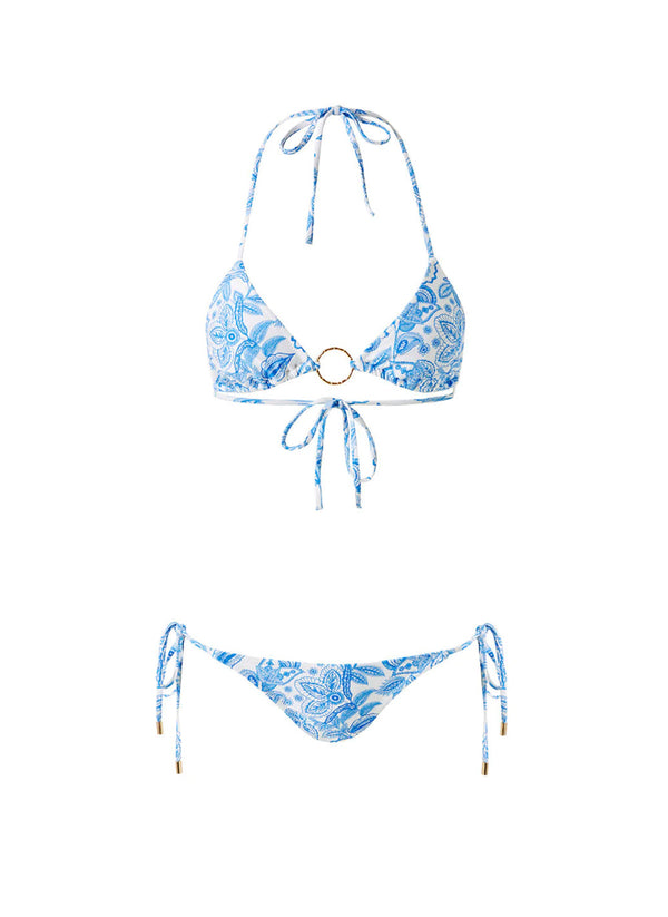 Bikini „Miami Ceramic“ Weiß | Blau