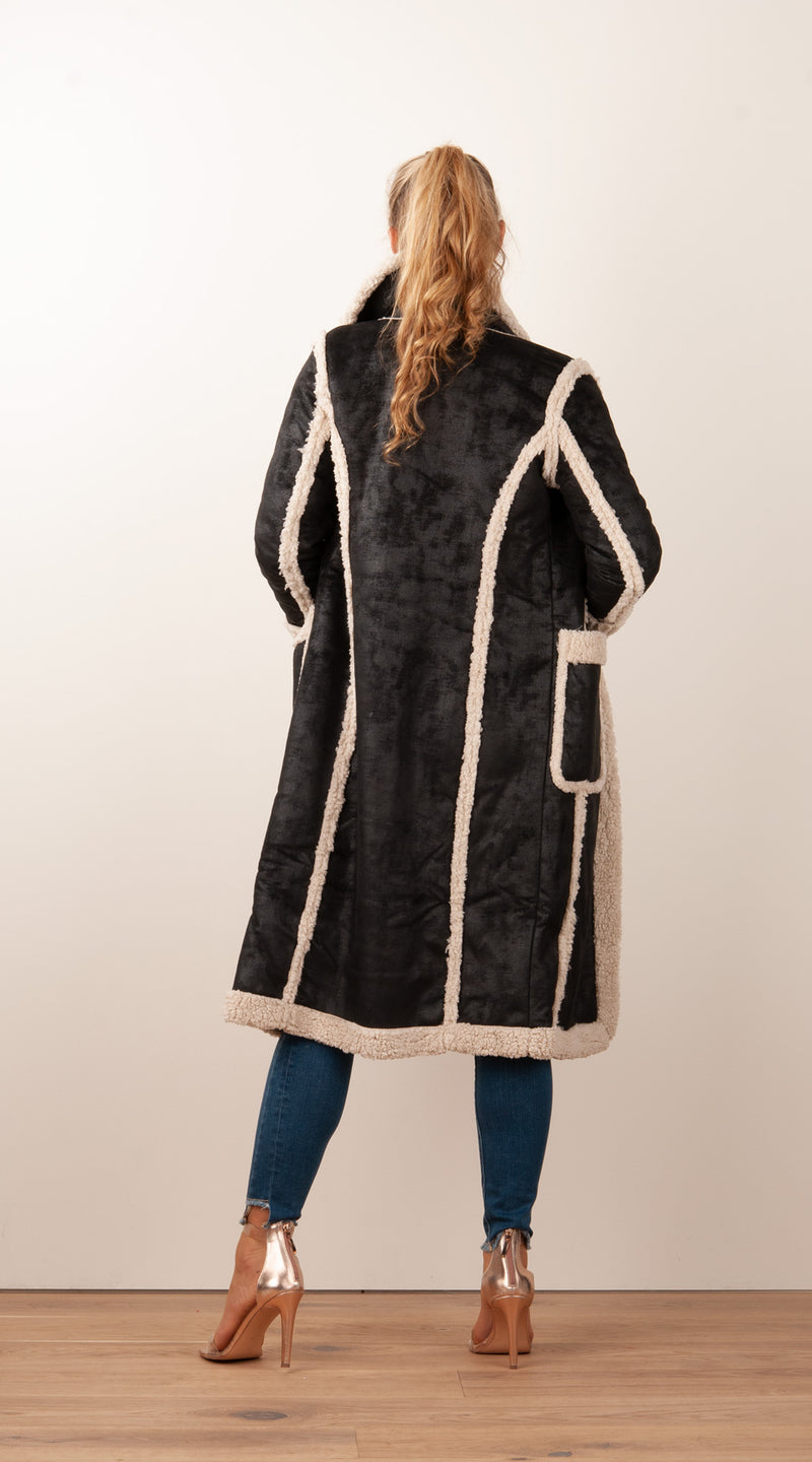 Mantel Schwarz | Creme