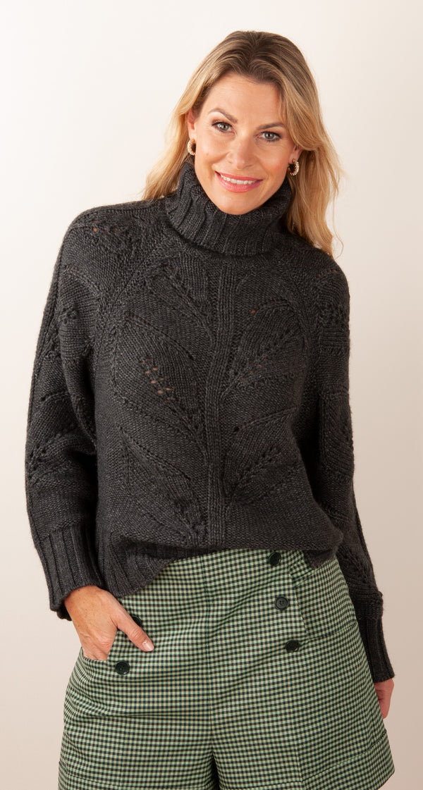 Pullover „Leaf“ Anthrazit