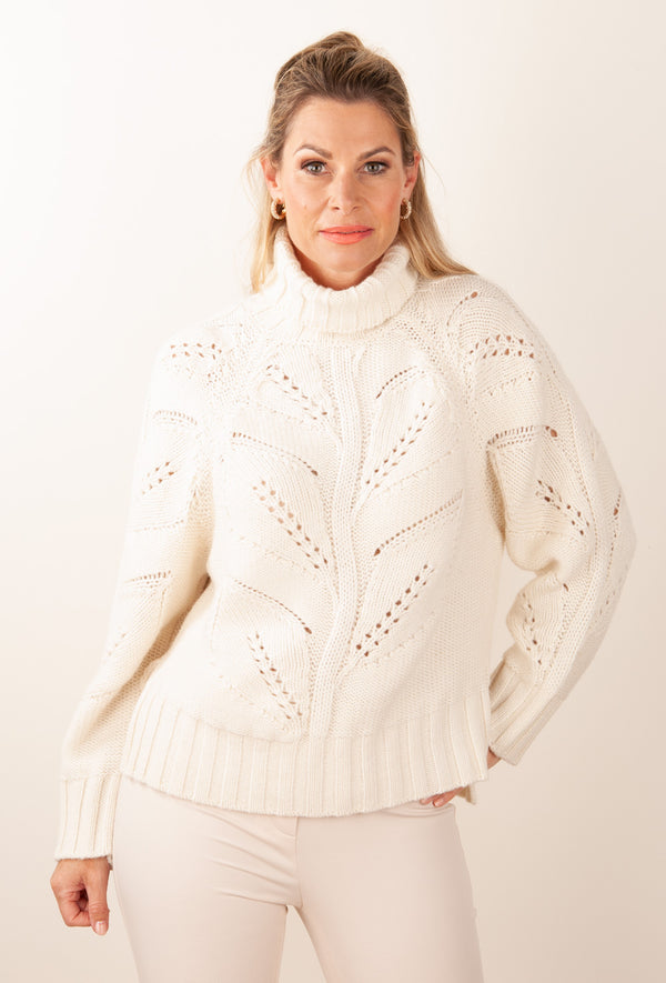Pullover „Leaf“ Offwhite