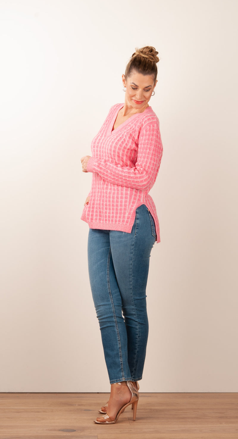 Pullover Pink | Weiß
