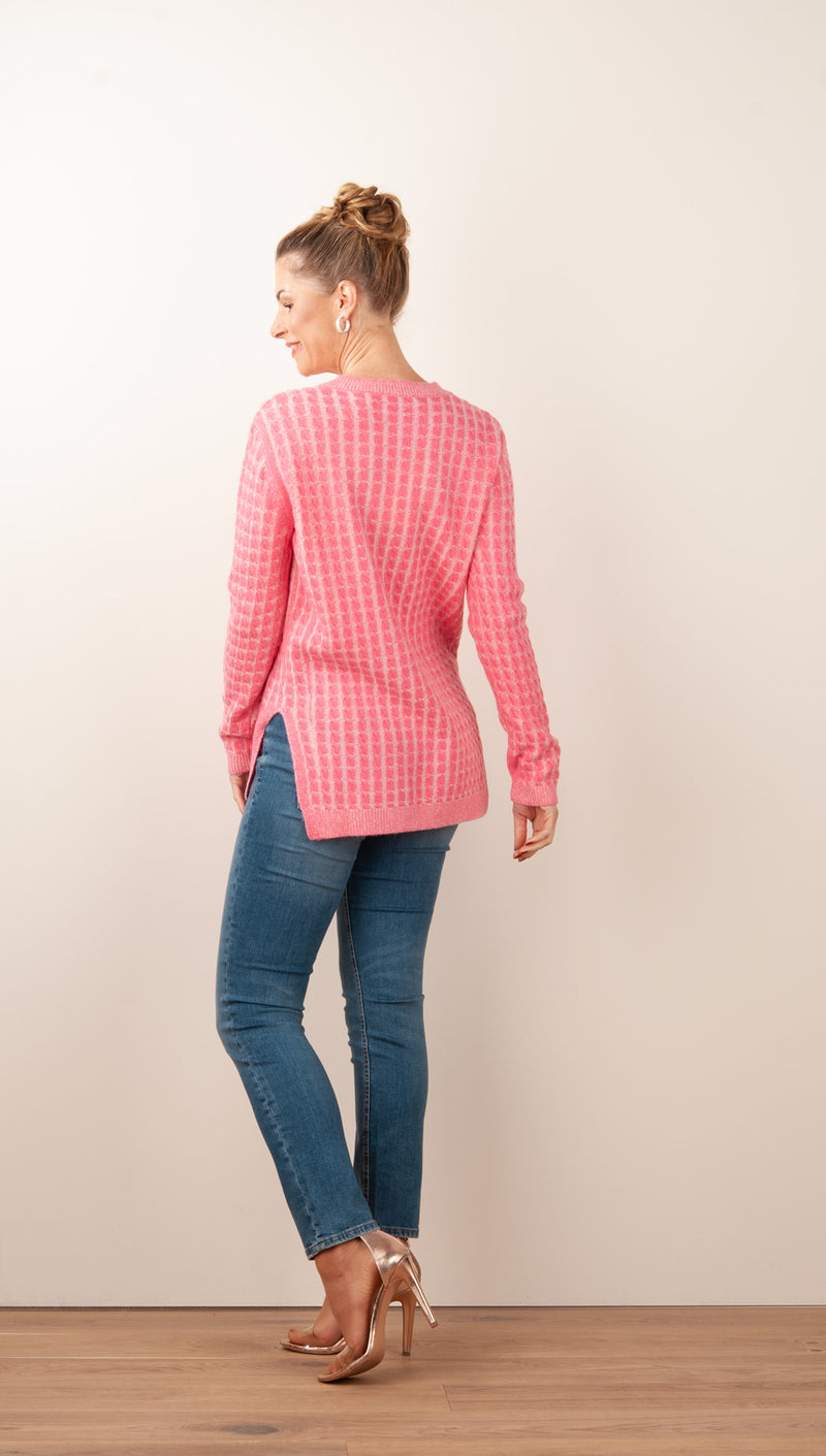 Pullover Pink | Weiß