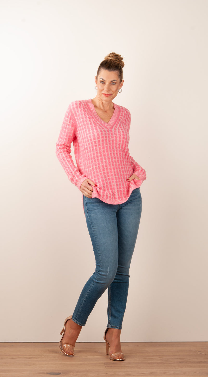 Pullover Pink | Weiß