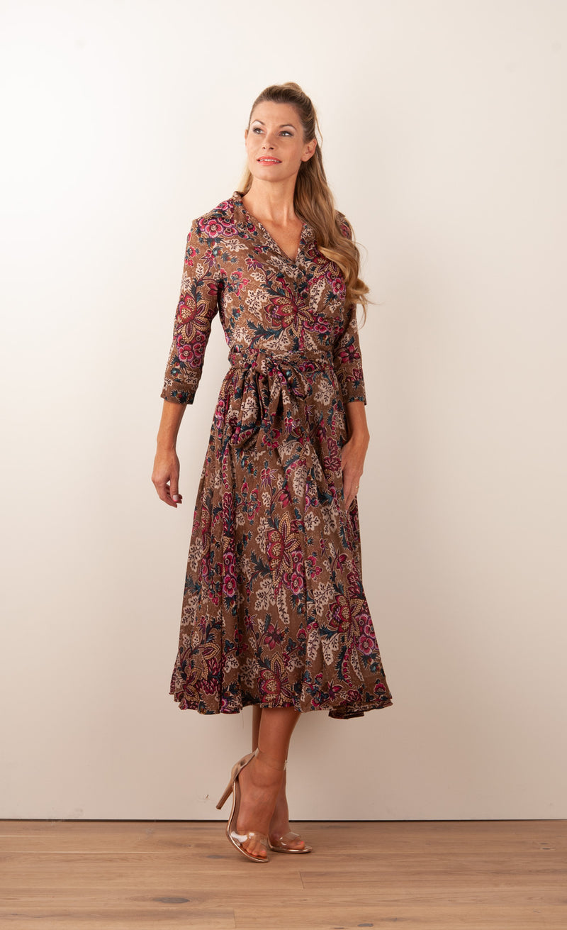 Kleid „Olivia“ Braun | Multicolor