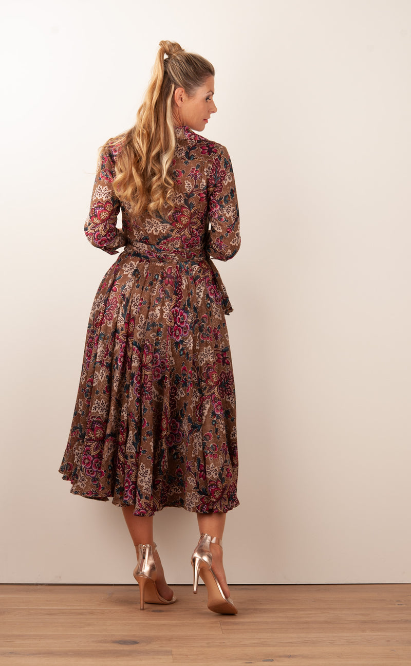 Kleid „Olivia“ Braun | Multicolor