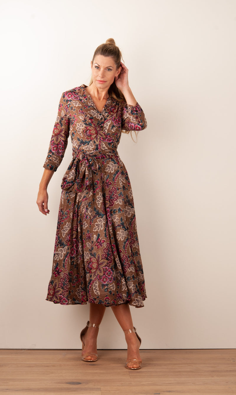 Kleid „Olivia“ Braun | Multicolor