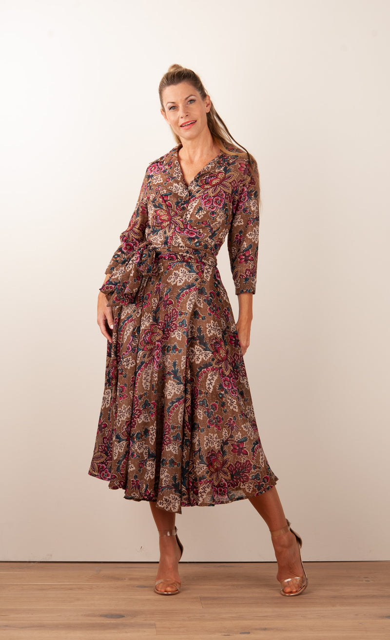 Kleid „Olivia“ Braun | Multicolor