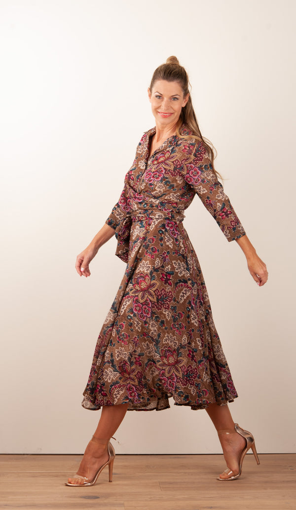 Kleid „Olivia“ Braun | Multicolor