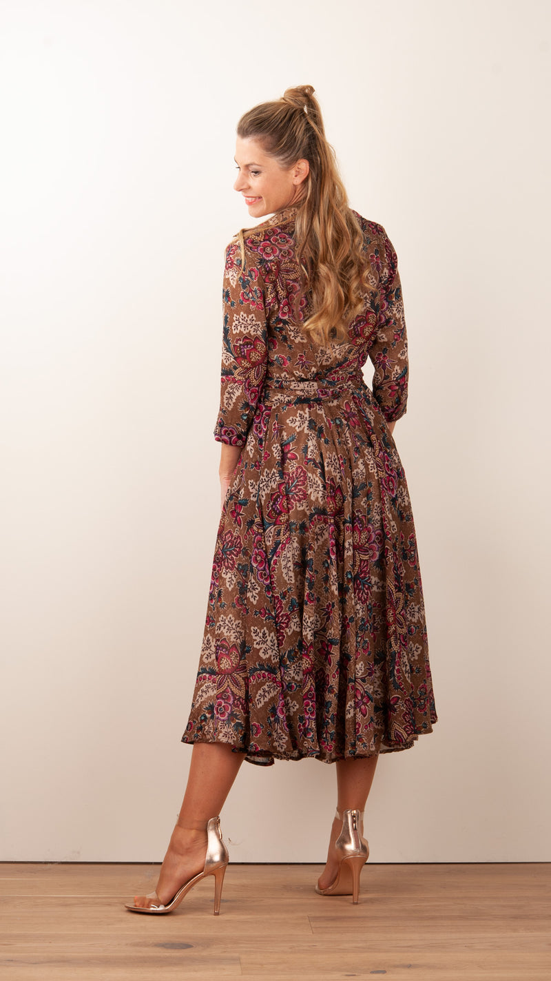 Kleid „Olivia“ Braun | Multicolor