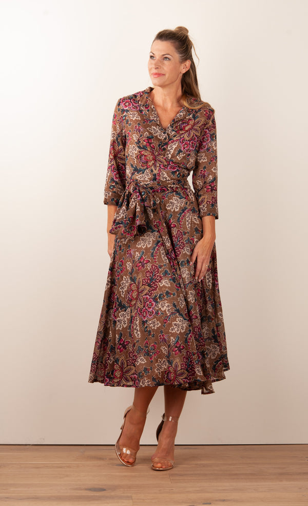Kleid „Olivia“ Braun | Multicolor