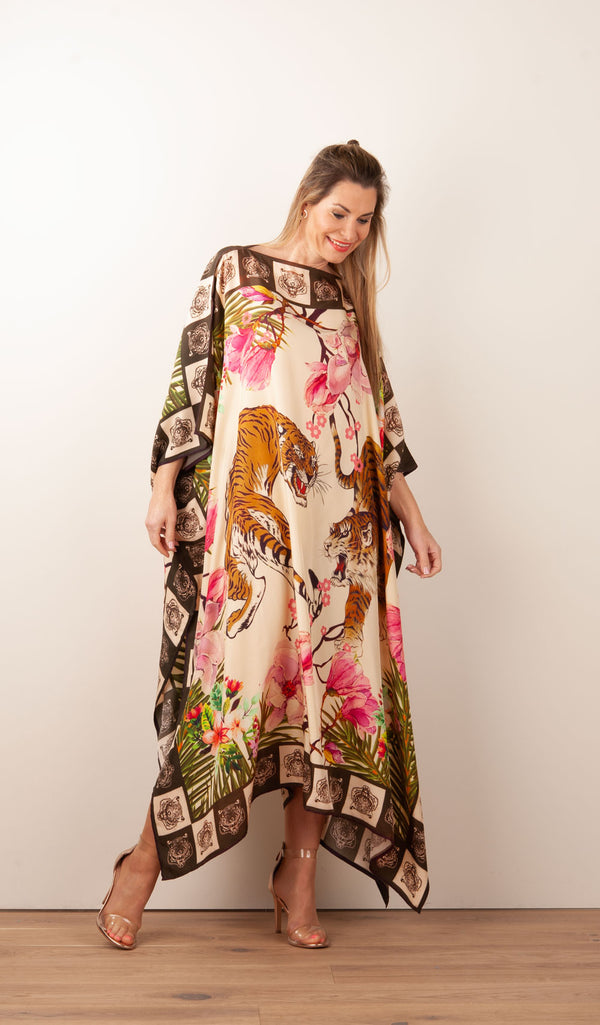 Kleid / Kaftan Beige | Multicolor