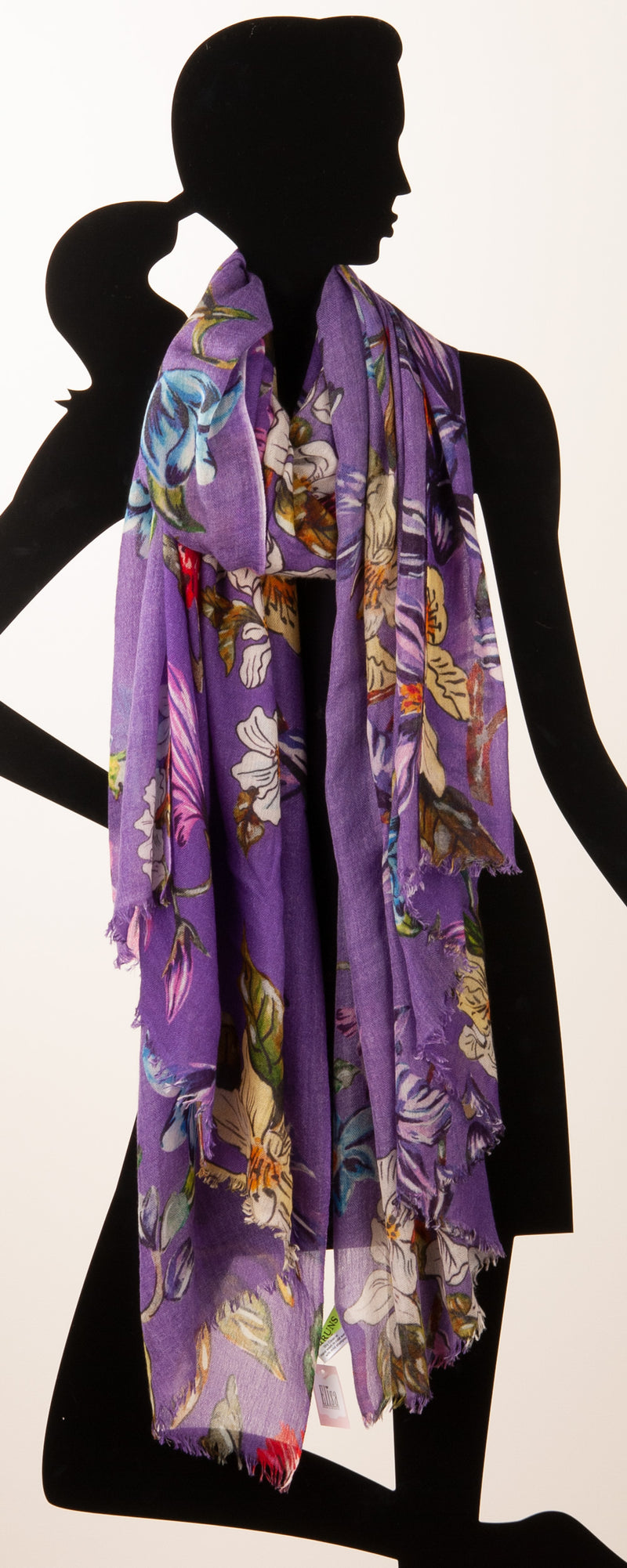 Simone Bruns Schal „Blumen“ Lila | Multicolor