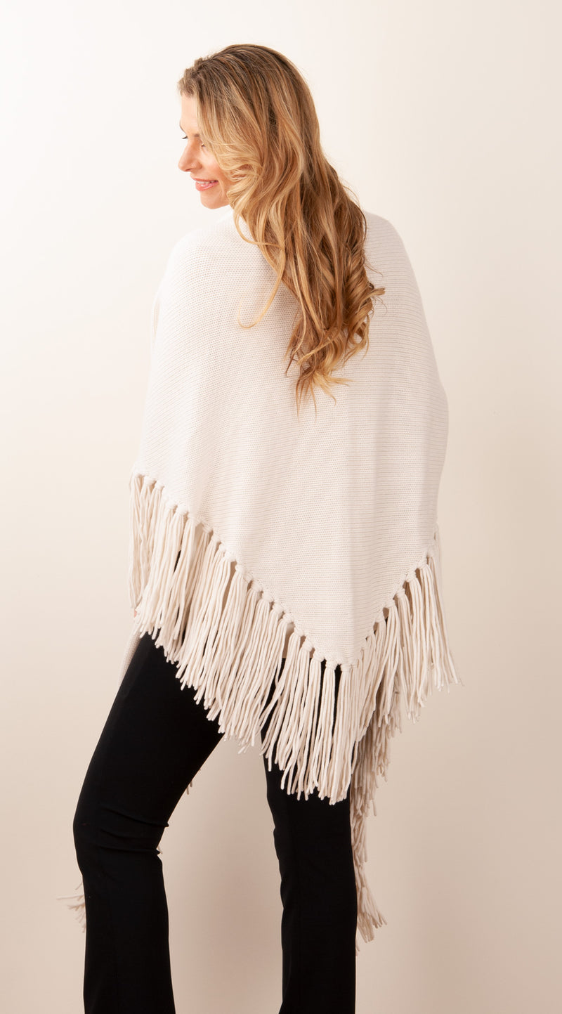 Poncho „Fransen“ Offwhite